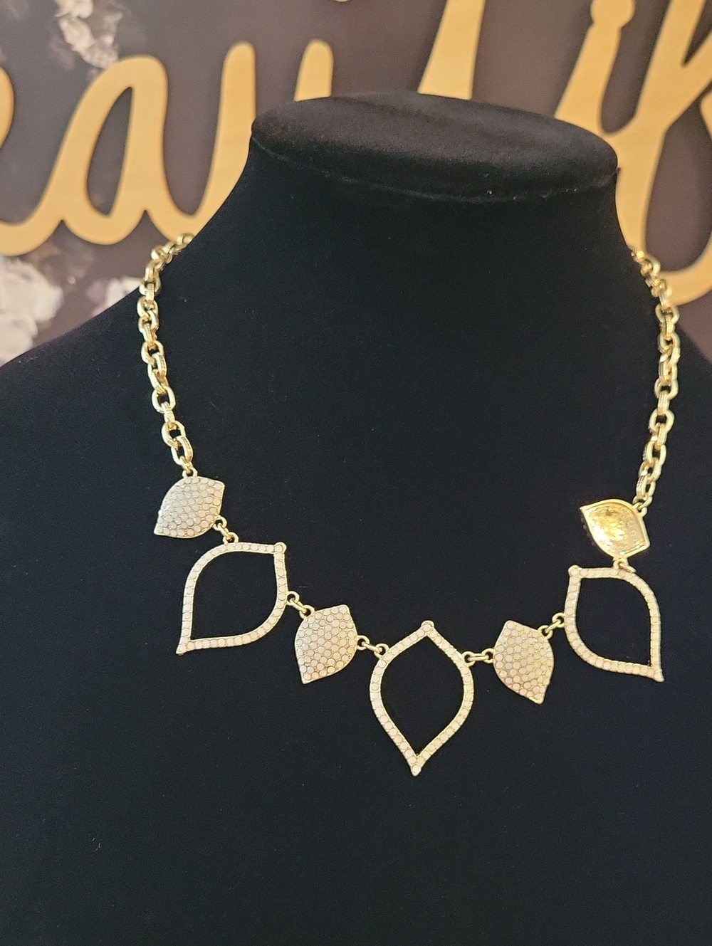 INC Brand Gold Leaf Pavé Statement Necklace - Women Jewelry